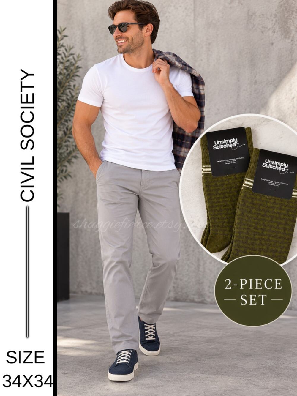 MSRP $121✨Civil Society Alden Pants 34x34 + Unsimply Stitched Socks 2-Piece Set✨